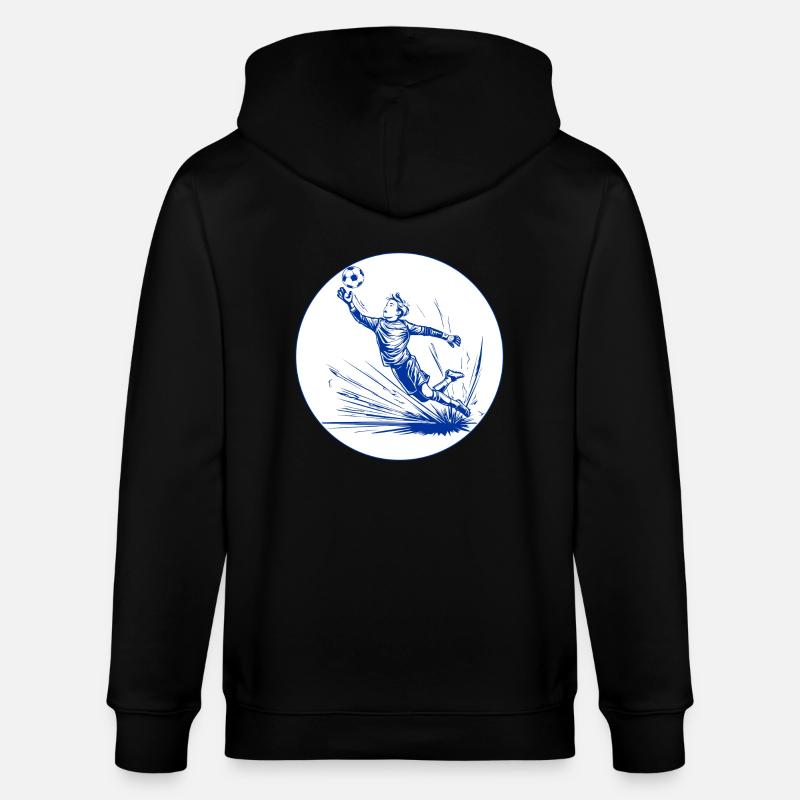 Goalkeeper (blue and white) - Stanley/Stella CULTIVATOR  Unisex Organic Hooded Jacket - black