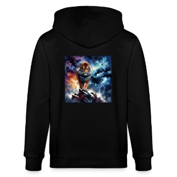 A majestic tiger - Stanley/Stella CULTIVATOR  Unisex Organic Hooded Jacket - black - Back - Anna (173cm)
