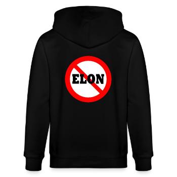 Anti Elon Round NO Bumper - Stanley/Stella Unisex Bio-Kapuzenjacke CULTIVATOR  - Schwarz - Hinten - Anna (173cm)