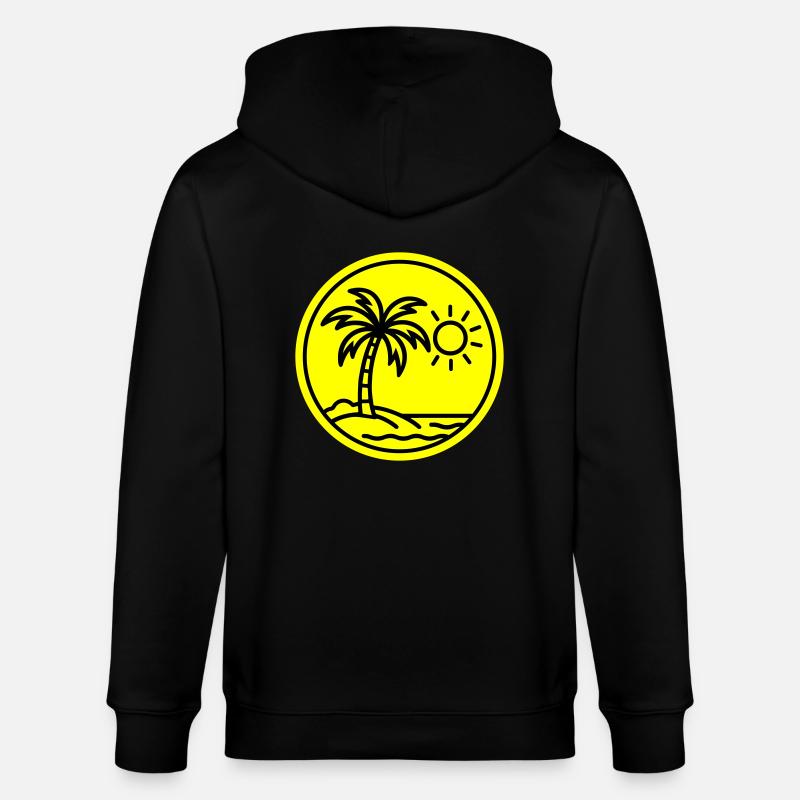 Plage de palmiers d’été - Veste à capuche bio CULTIVATOR Stanley/Stella Unisexe - noir