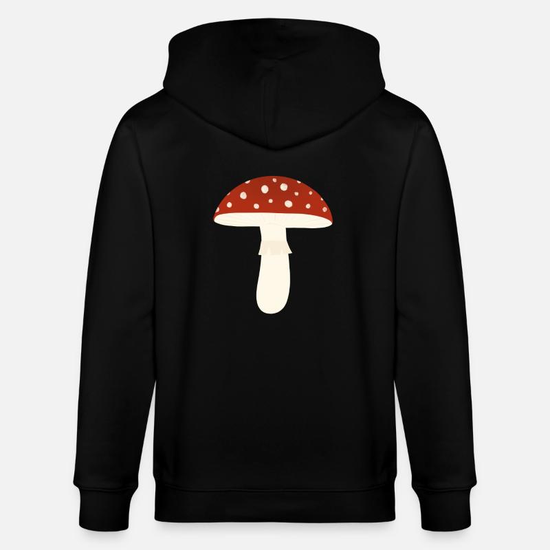 Toadstool Fly Agaric Mushroom - Stanley/Stella CULTIVATOR  Unisex Organic Hooded Jacket - black