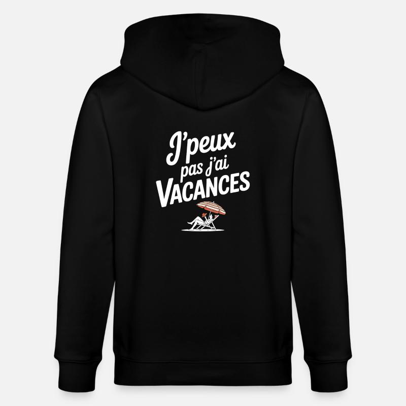 vacances, vacances d'été - Veste à capuche bio CULTIVATOR Stanley/Stella Unisexe - noir