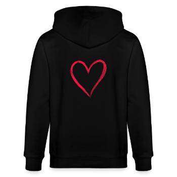 Amour dessiné à la main - Veste à capuche bio CULTIVATOR Stanley/Stella Unisexe - noir - Dos - Anna (173cm)