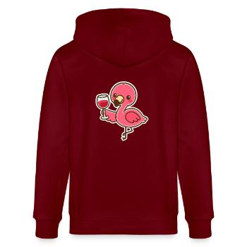Flamant rose mignon avec verre de vin - Veste à capuche bio CULTIVATOR Stanley/Stella Unisexe - bordeaux - Dos - Anna (173cm)