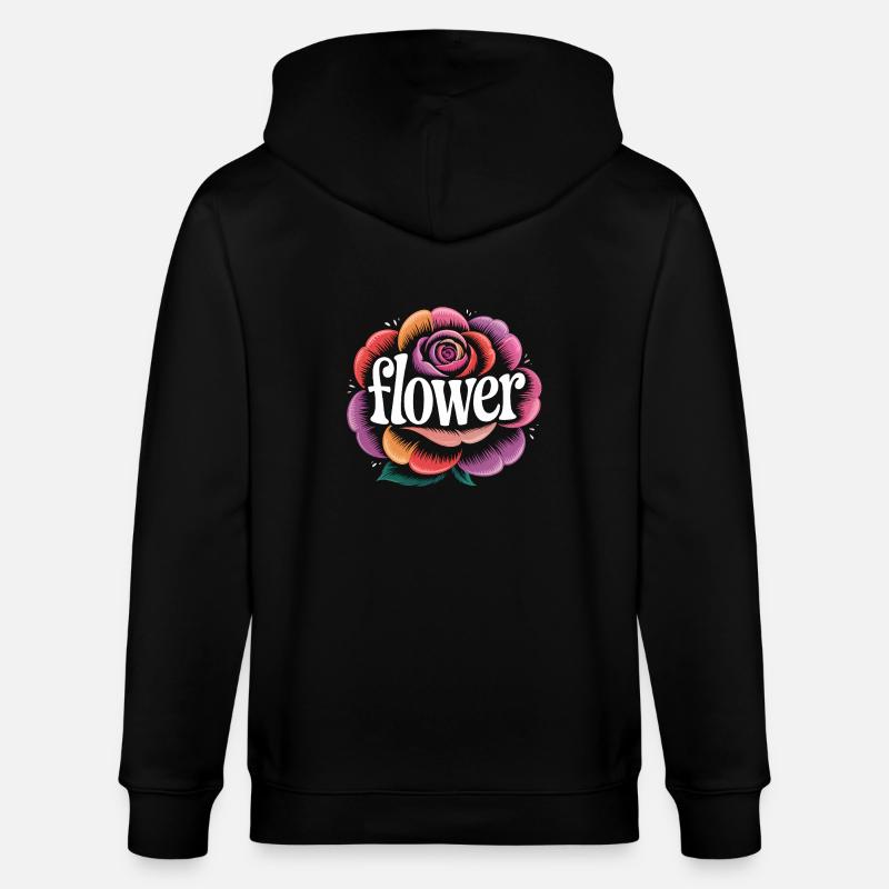 Blumen Logo - Cooles Gartendesign - Stanley/Stella Unisex Bio-Kapuzenjacke CULTIVATOR  - Schwarz