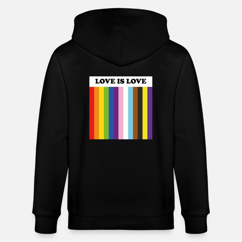 Fierté inclusive : l’amour, c’est l’amour - Veste à capuche bio CULTIVATOR Stanley/Stella Unisexe - noir