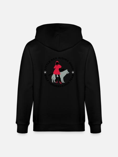 Wolf conservation team - Stanley/Stella CULTIVATOR Unisex Organic Hooded Jacket - black