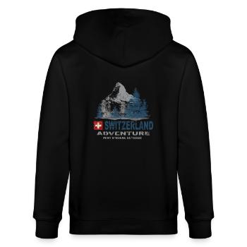 Switzerland - Schweiz - Stanley/Stella Unisex Bio-Kapuzenjacke CULTIVATOR  - Schwarz - Hinten - Anna (173cm)