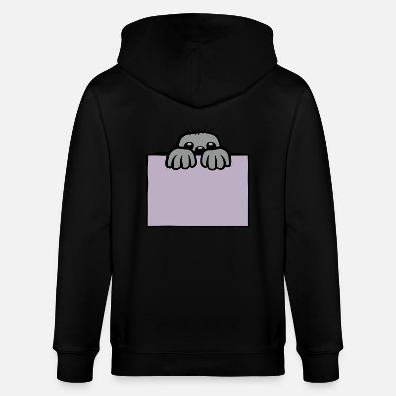 Maulwurf zeigt Schild - Stanley/Stella Unisex Bio-Kapuzenjacke CULTIVATOR  - Schwarz