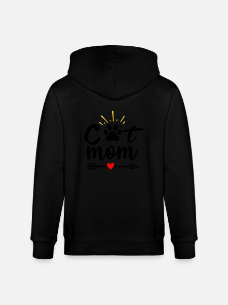 Maman chat - Veste à capuche bio CULTIVATOR Stanley/Stella Unisexe - noir