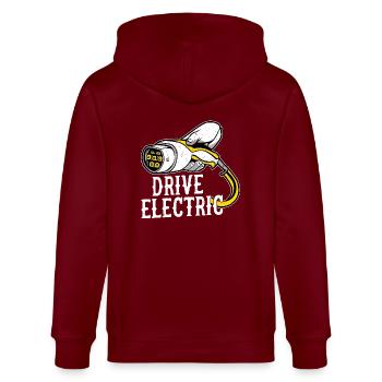 Drive Electric Charge Car EV Driver - Stanley/Stella CULTIVATOR  Unisex Organic Hooded Jacket - burgundy - Back - Anna (173cm)