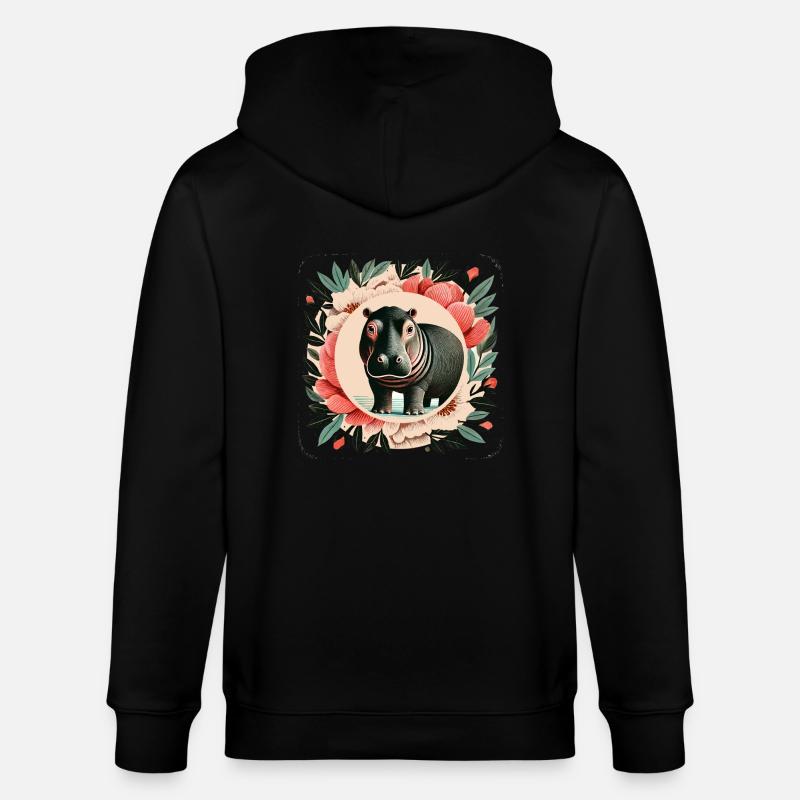 Nilpferd - Stanley/Stella Unisex Bio-Kapuzenjacke CULTIVATOR  - Schwarz
