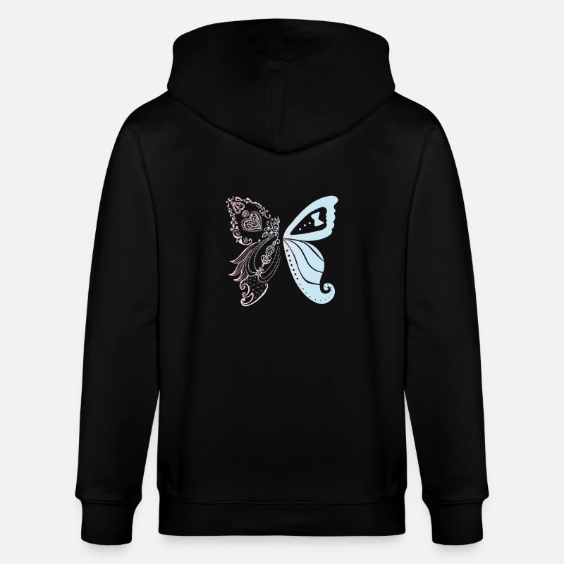 Brautpaar als Schmetterling - Stanley/Stella Unisex Bio-Kapuzenjacke CULTIVATOR  - Schwarz