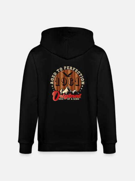 Iconic 1961 Anniversary - Stanley/Stella CULTIVATOR  Unisex Organic Hooded Jacket - black