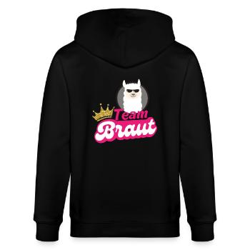 Team Braut Lama Style - Stanley/Stella Unisex Bio-Kapuzenjacke CULTIVATOR  - Schwarz - Hinten - Anna (173cm)