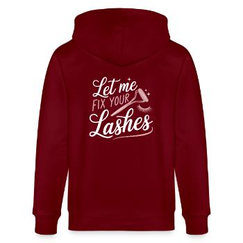 Precision for perfect eyelashes - Stanley/Stella CULTIVATOR  Unisex Organic Hooded Jacket - burgundy - Back - Anna (173cm)