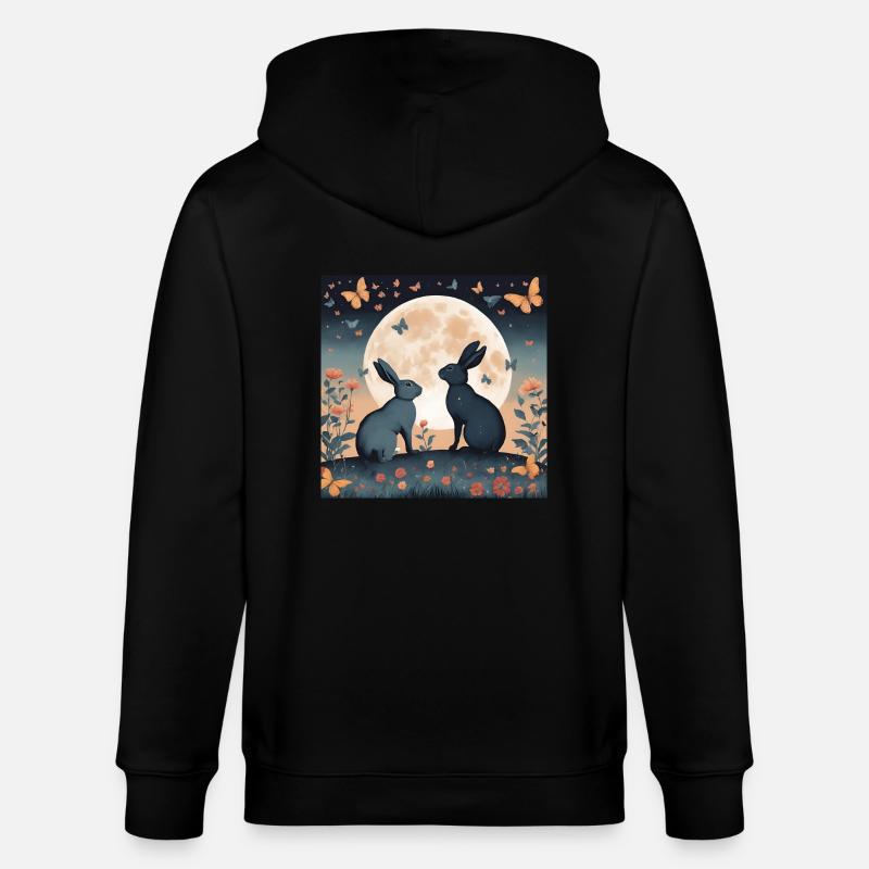 Rabbit - Stanley/Stella Unisex Bio-Kapuzenjacke CULTIVATOR  - Schwarz