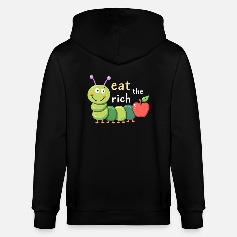 Mangez les riches - Chenille affamée - Veste à capuche bio CULTIVATOR Stanley/Stella Unisexe - noir