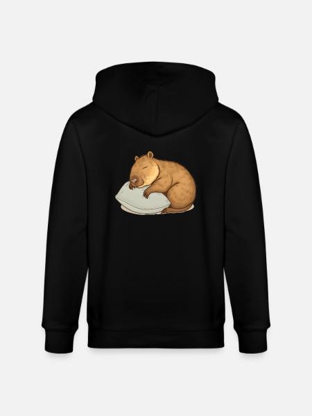 Capybara endormi mignon - Veste à capuche bio CULTIVATOR Stanley/Stella Unisexe - noir