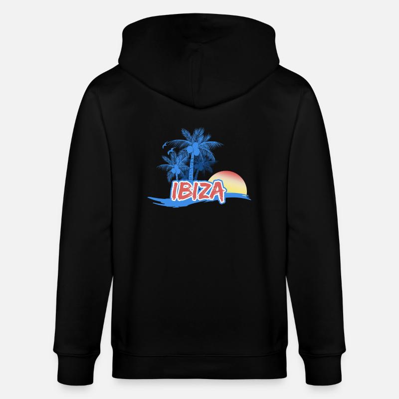Plage d’Ibiza - Veste à capuche bio CULTIVATOR Stanley/Stella Unisexe - noir