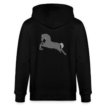 Graues Pferd - Stanley/Stella Unisex Bio-Kapuzenjacke CULTIVATOR  - Schwarz - Hinten - Anna (173cm)