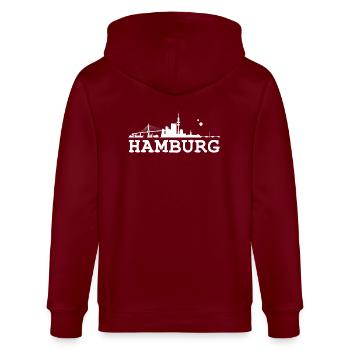 Hamburg - Stanley/Stella CULTIVATOR  Unisex Organic Hooded Jacket - burgundy - Back - Anna (173cm)