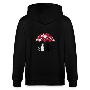 AD Lovely cats II - Stanley/Stella Unisex Bio-Kapuzenjacke CULTIVATOR  - Schwarz - Hinten - Anna (173cm)