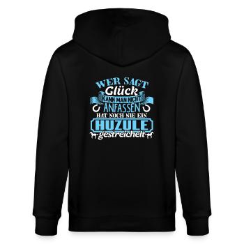 HUZULE - Glück zum anfassen - Stanley/Stella Unisex Bio-Kapuzenjacke CULTIVATOR  - Schwarz - Hinten - Anna (173cm)