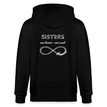 Sisters one heart one soul, Infinity Glitzer 8 BFF - Stanley/Stella Unisex Bio-Kapuzenjacke CULTIVATOR  - Schwarz - Hinten - Anna (173cm)