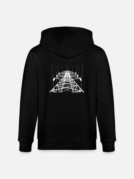 Power pole white - Stanley/Stella CULTIVATOR Unisex Organic Hooded Jacket - black