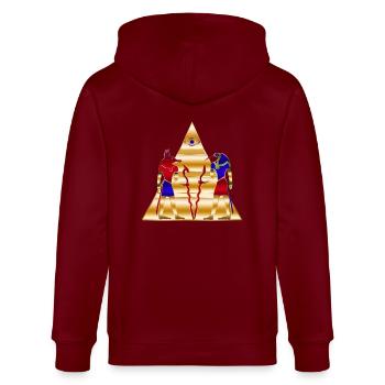 Pyramide antique des dieux égyptiens - Veste à capuche bio CULTIVATOR Stanley/Stella Unisexe - bordeaux - Dos - Anna (173cm)