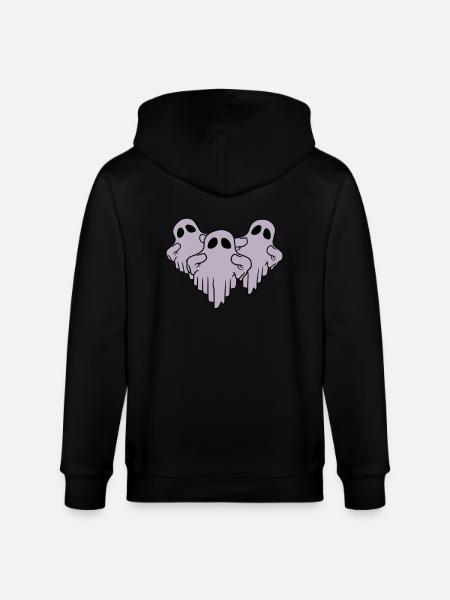 3 funny floating ghosts - Stanley/Stella CULTIVATOR Unisex Organic Hooded Jacket - black