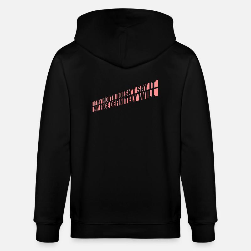 my face definitely will - Stanley/Stella Unisex Bio-Kapuzenjacke CULTIVATOR  - Schwarz
