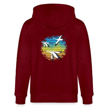 Cigognes - Veste à capuche bio CULTIVATOR Stanley/Stella Unisexe - bordeaux - Dos - Anna (173cm)