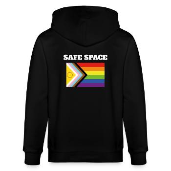 Inklusive Pride Pride SICHERER RAUM - Stanley/Stella Unisex Bio-Kapuzenjacke CULTIVATOR  - Schwarz - Hinten - Anna (173cm)