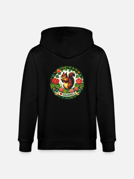 I Love squirrels - Stanley/Stella CULTIVATOR Unisex Organic Hooded Jacket - black
