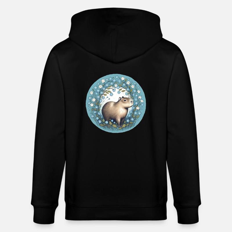 Capybara - Stanley/Stella Unisex Bio-Kapuzenjacke CULTIVATOR  - Schwarz