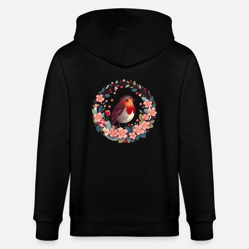 Rotkehlchen - Stanley/Stella Unisex Bio-Kapuzenjacke CULTIVATOR  - Schwarz