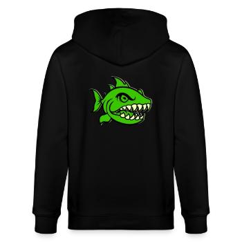 piranha comic fish - Stanley/Stella Unisex Bio-Kapuzenjacke CULTIVATOR  - Schwarz - Hinten - Anna (173cm)