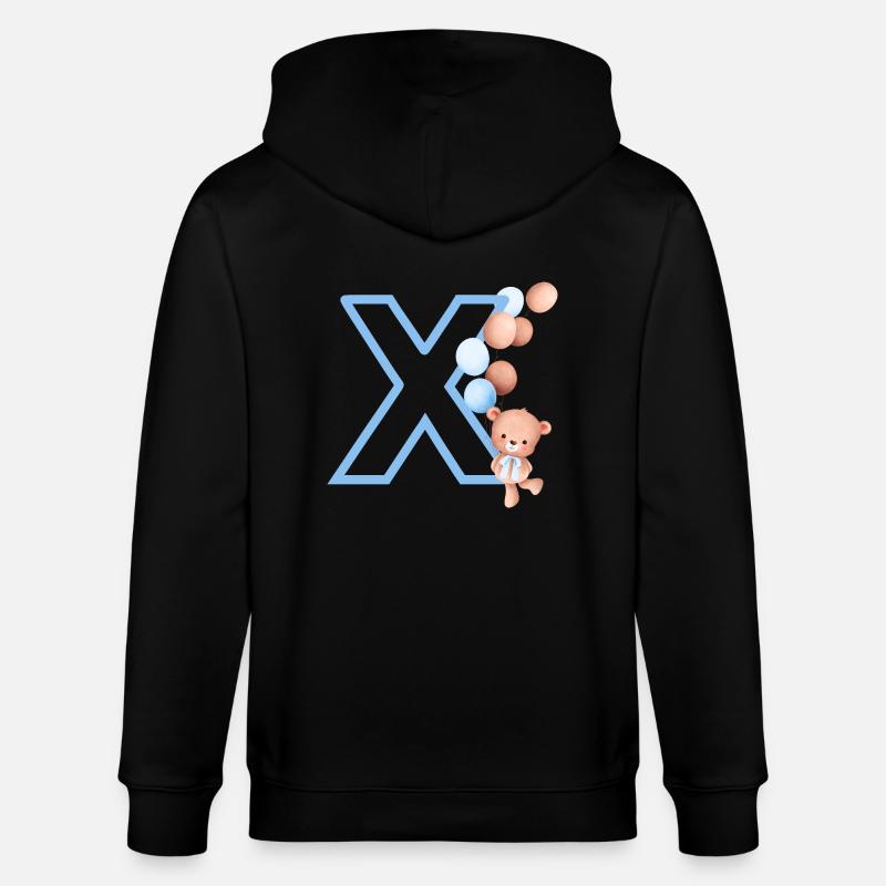 Blauer Buchstabe x Bär - Stanley/Stella Unisex Bio-Kapuzenjacke CULTIVATOR  - Schwarz