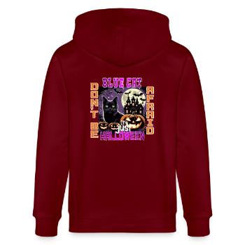 BLAU, KEINE ANGST, ES IST NUR HALLOWEEN - Stanley/Stella Unisex Bio-Kapuzenjacke CULTIVATOR  - Burgunderrot - Hinten - Anna (173cm)