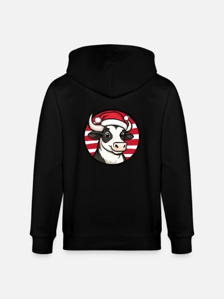 Kuh Weihnachten Tier - Stanley/Stella Unisex Bio-Kapuzenjacke CULTIVATOR - Schwarz