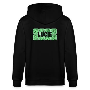 Prénom Lucie - Veste à capuche bio CULTIVATOR Stanley/Stella Unisexe - noir - Dos - Anna (173cm)