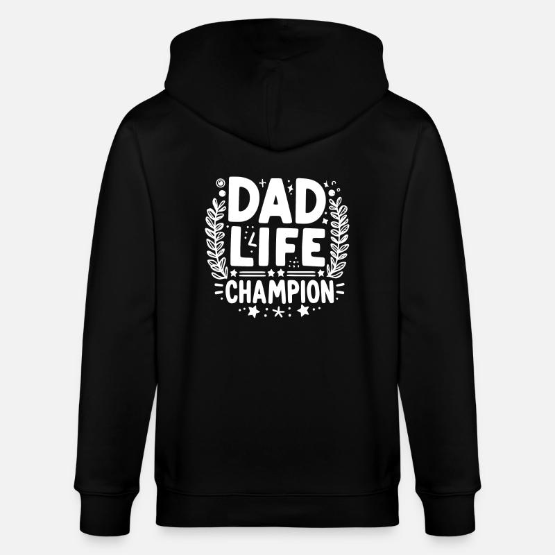 Papa Lebens-Champion - Stanley/Stella Unisex Bio-Kapuzenjacke CULTIVATOR  - Schwarz