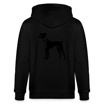 Whippet Dog - Stanley/Stella CULTIVATOR  Unisex Organic Hooded Jacket - black - Back - Anna (173cm)