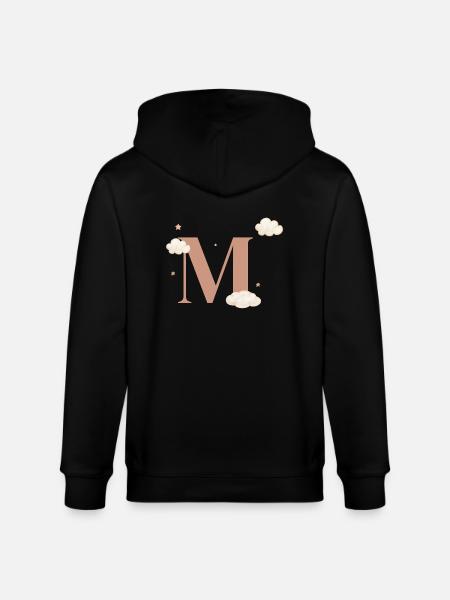 Letter m clouds stars - Stanley/Stella CULTIVATOR Unisex Organic Hooded Jacket - black