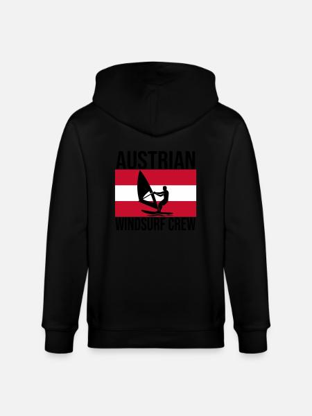 Austrian Windsurf Crew Shirt - Stanley/Stella CULTIVATOR Unisex Organic Hooded Jacket - black