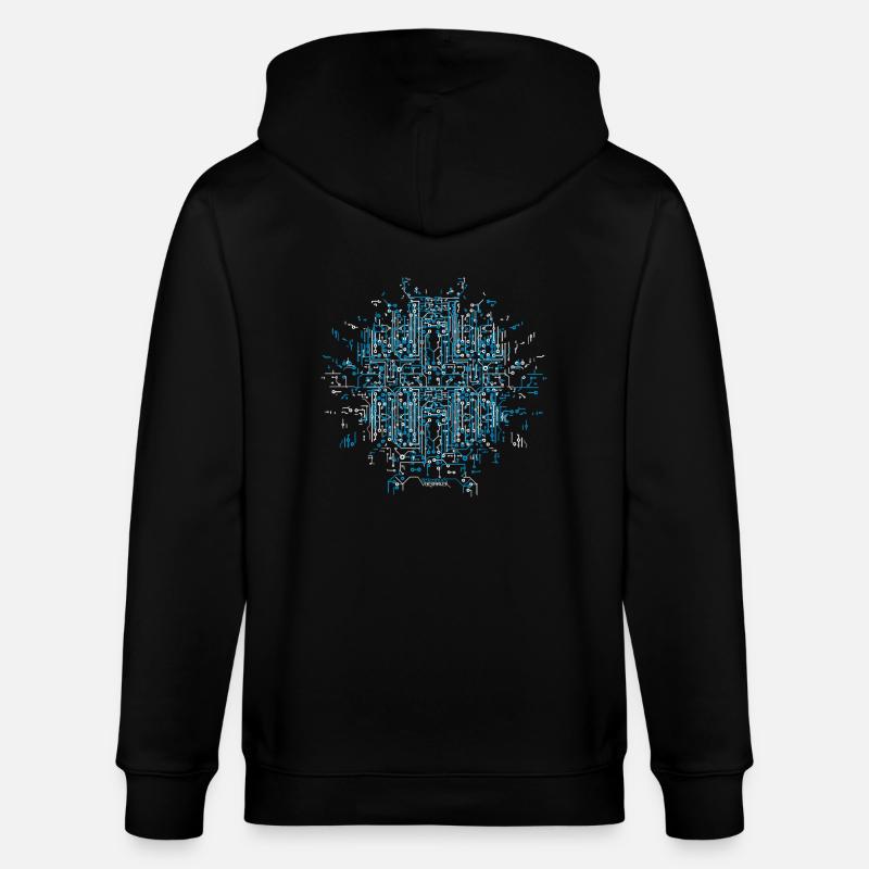 Circuit Board - Stanley/Stella Unisex Bio-Kapuzenjacke CULTIVATOR  - Schwarz