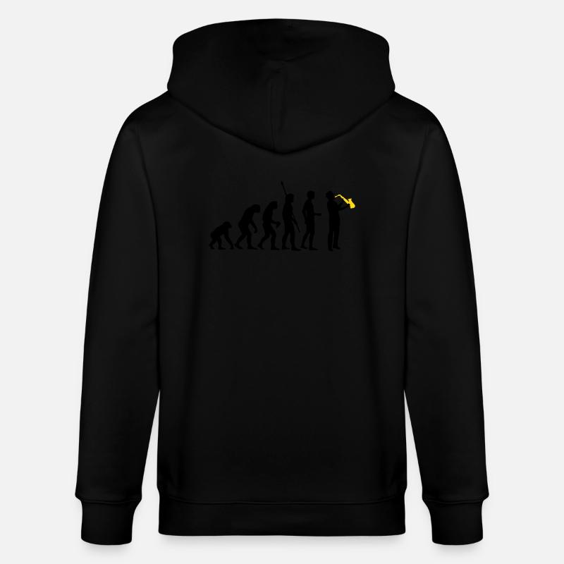 evolution_saxophon_a_2 - Stanley/Stella CULTIVATOR  Unisex Organic Hooded Jacket - black