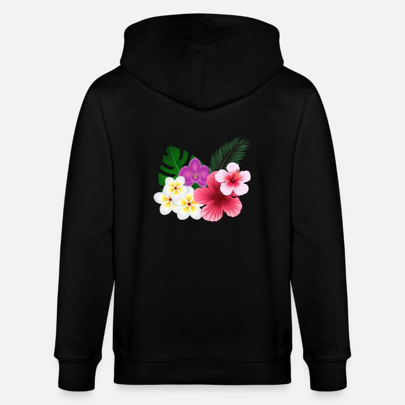 Fleurs tropicales et fleurs - Veste à capuche bio CULTIVATOR Stanley/Stella Unisexe - noir